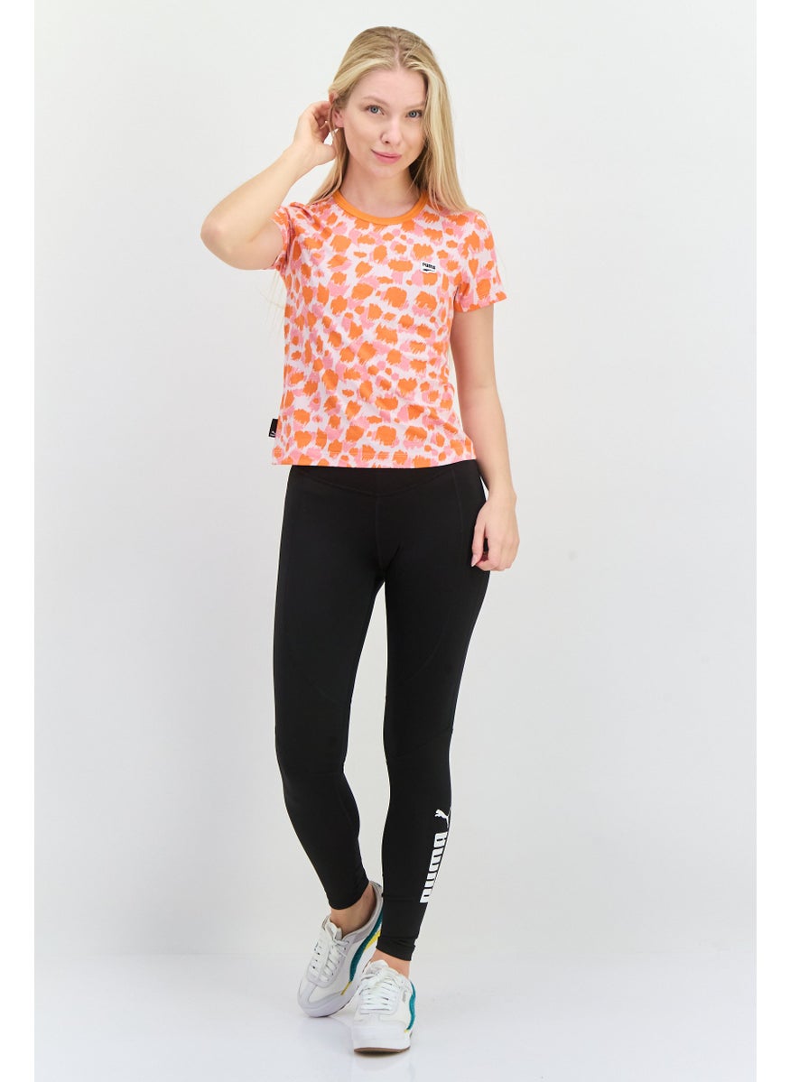PUMA Women Slim Fit Short Sleeves Outdoors Top, Orange  - Image 4