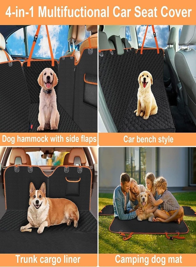 Mancro Dog Car Seat Cover for Back Seat, 2025 Upgraded 600D Heavy Duty Waterproof & Scratch-Resistant Dog Hammock for Car, Back Seat Pet Cover for Dogs with Sedan, Standard, Orange - Image 4