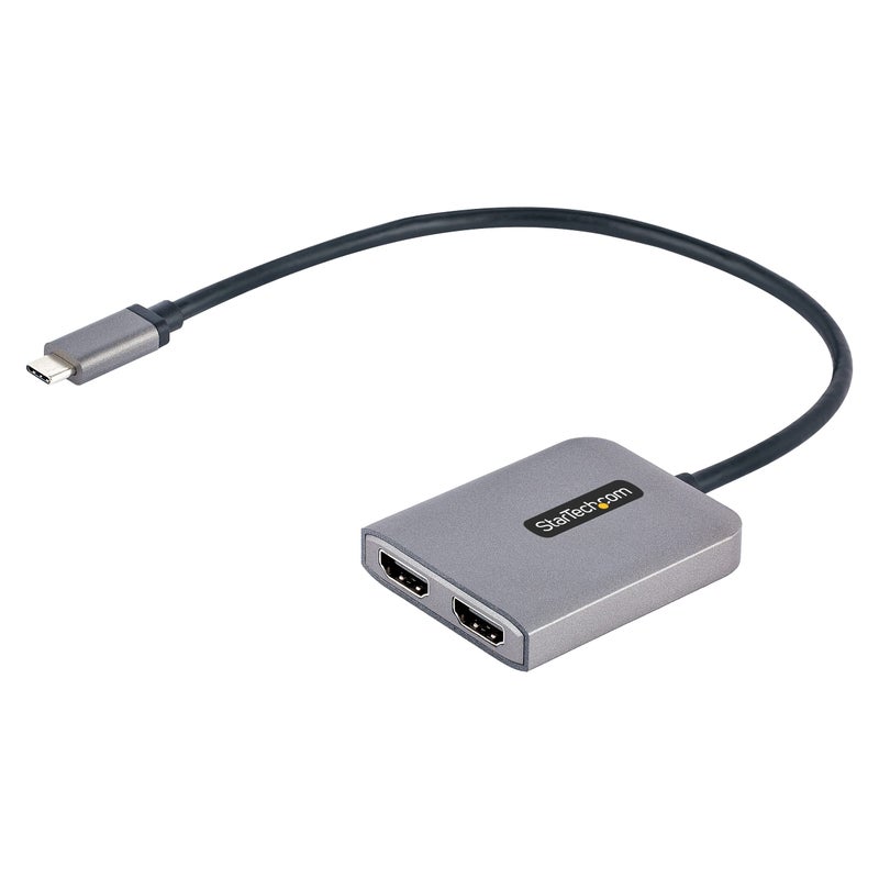 Startech.com StarTechcom USBC to Dual HDMI Adapter USB TypeC MultiMonitor MST Hub Dual 4K 60Hz HDMI Laptop Display Extender Splitter HDR ExtraLong BuiltIn Cable Windows Only MST14CD122HD - Image 2