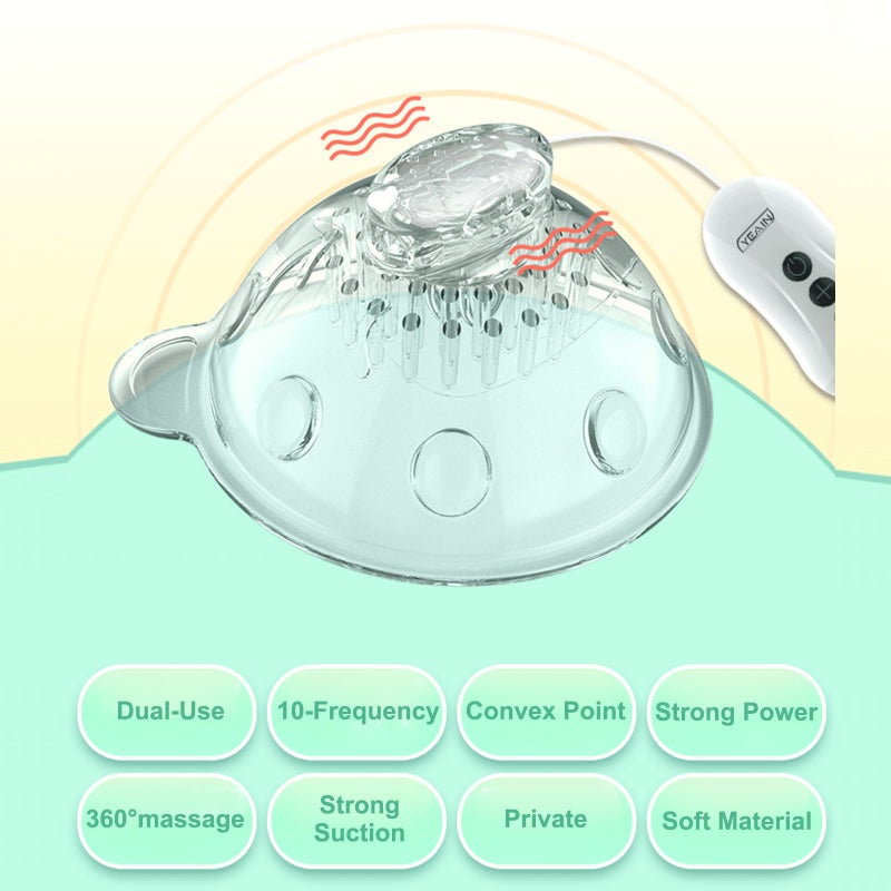 1 Pair Nipple Massager Vibrating Nipple Suckers with 360° Rotational Stimulation 10 Vibration Modes Strong Suction Nipple Toys Rechargeable Vibrator Sex Toys for Women - Image 4