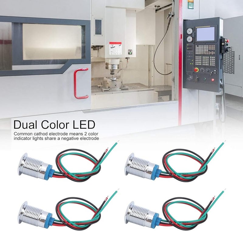 PreWired Round LED Indicator Lights 12mm 3 6V Red Green Waterproof Common Cathode - Image 3