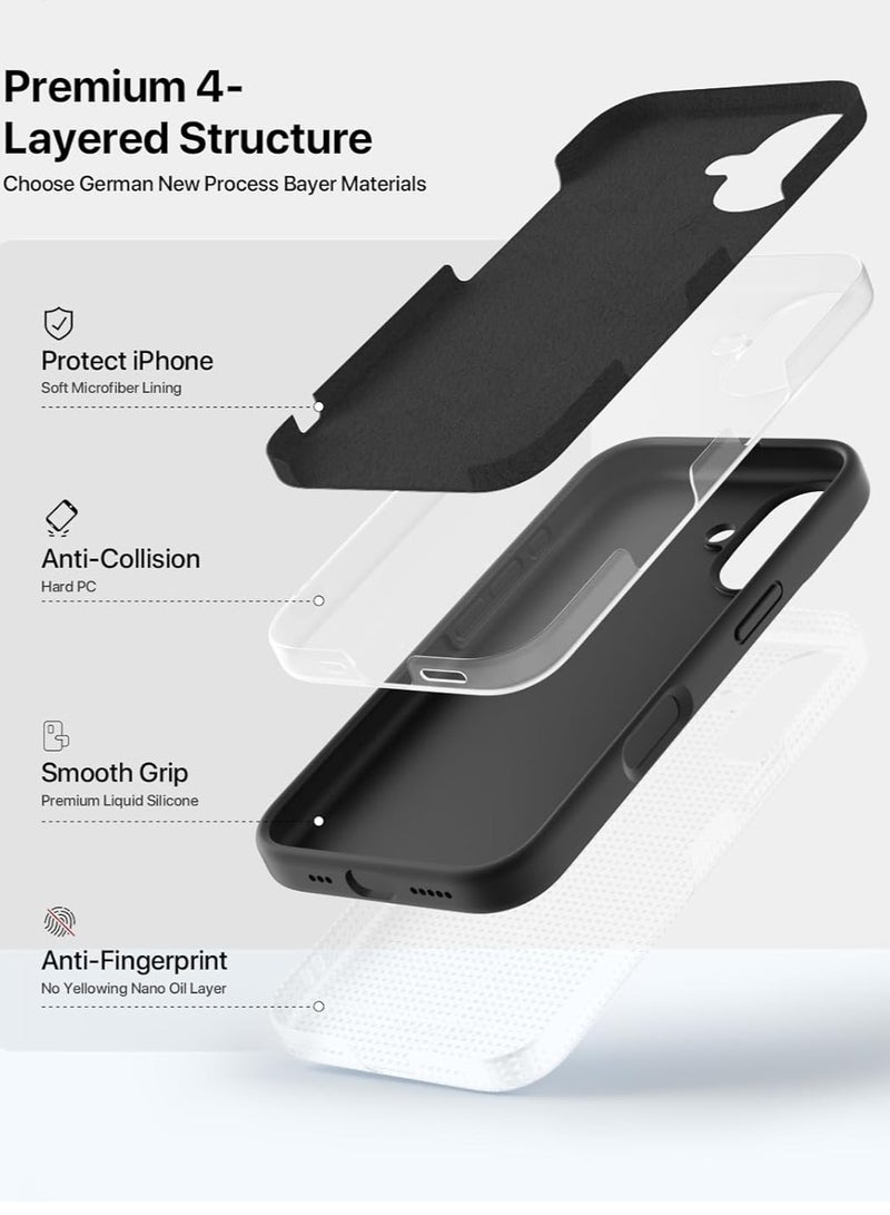 MUDISO iPhone 17 Case Premium Liquid Silicone Cover with 2-Pack Full HD 9D Tempered Glass For iPhone 17 Soft Touch Anti-Scratch with Microfiber Lining Cover For iPhone 17 6.3-inch - Image 5