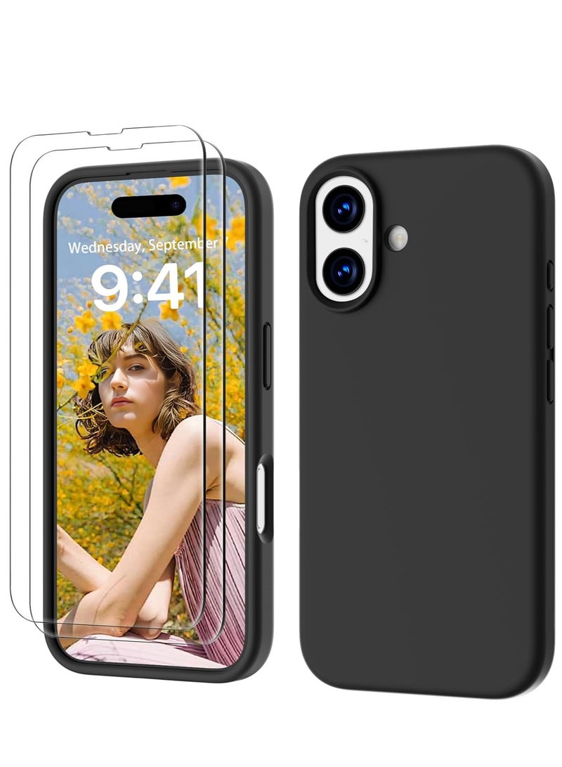 MUDISO iPhone 17 Case Premium Liquid Silicone Cover with 2-Pack Full HD 9D Tempered Glass For iPhone 17 Soft Touch Anti-Scratch with Microfiber Lining Cover For iPhone 17 6.3-inch - Image 1
