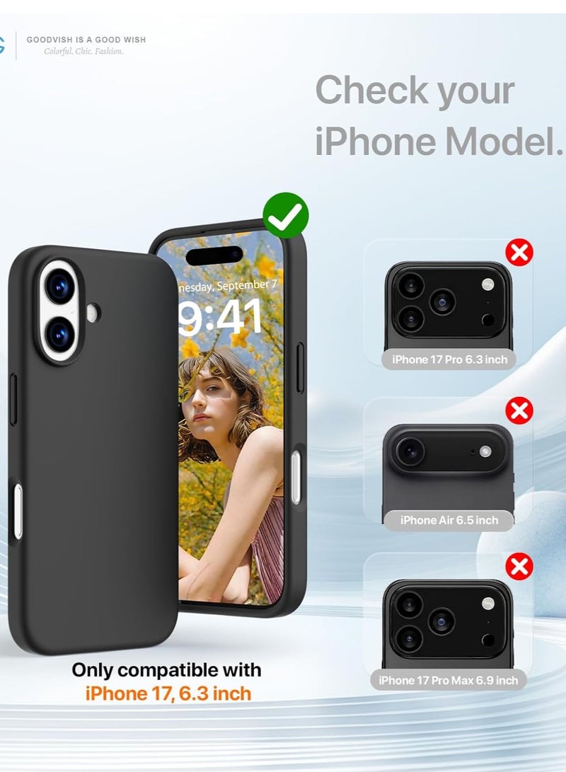MUDISO iPhone 17 Case Premium Liquid Silicone Cover with 2-Pack Full HD 9D Tempered Glass For iPhone 17 Soft Touch Anti-Scratch with Microfiber Lining Cover For iPhone 17 6.3-inch - Image 2