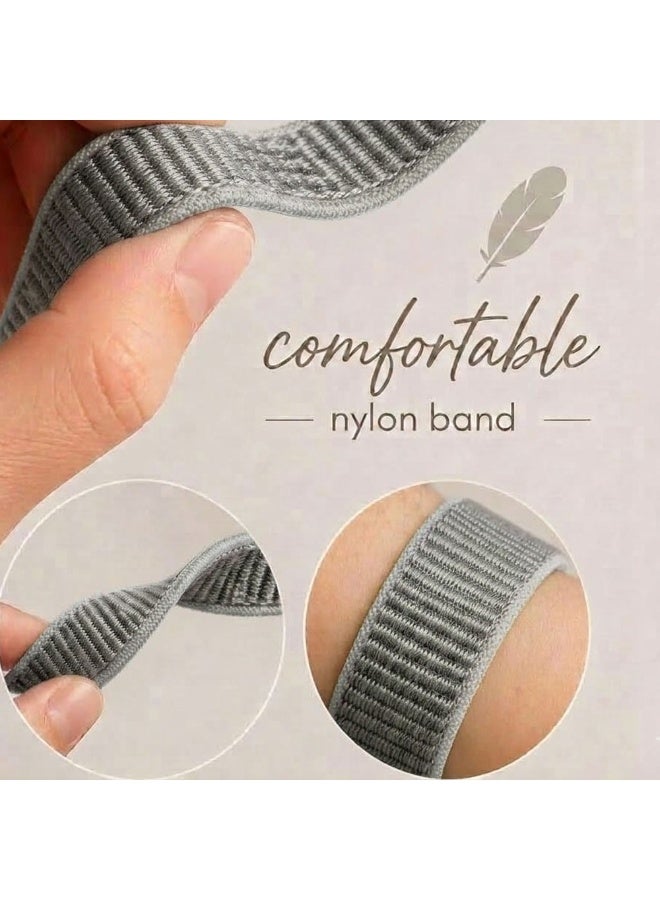 MARGOUN Breathable Nylon Sport Loop Band Compatible with Apple Watch 44mm 45mm 46mm 49mm for Women Men, iWatch Wrist Straps for Ultra 3 2, Se, Series 11 10 9 8 7 - Silver Fox - Image 4