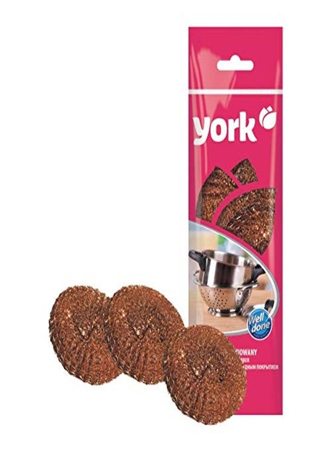 YORK Copperised Mesh Scourer Scrubber Used for Dishes, Pots, Pans, and Ovens. Easy scouring for Tough Kitchen Cleaning 6 Pieces [004010] - Image 4