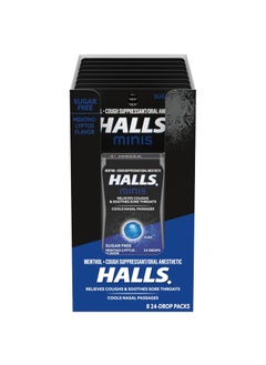 Halls HALLS Minis Mentho-Lyptus Flavor Sugar Free Cough Drops, 8 Packs of 24 Drops (192 Drops Total) 
