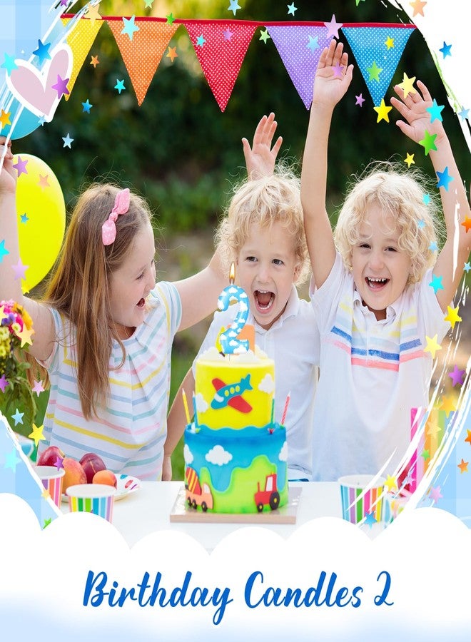 تونديامو شمعة عيد ميلاد تونديمو باللونين الأزرق والأبيض، رقم ٢، شمعة عيد ميلاد على شكل سحابة لطيفة، زينة كعكة عيد ميلاد للأولاد والبنات، لوازم تزيين حفلات استقبال المولود - Image 5