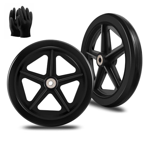 2Pcs 8 Inch Replacement Wheelchair Wheels for Walkers Environmentally Friendly Rubber Material WearResistant PU Tires AntiSlip and Durable ABS Wheel Hub 8IN Narrow 2Pcs