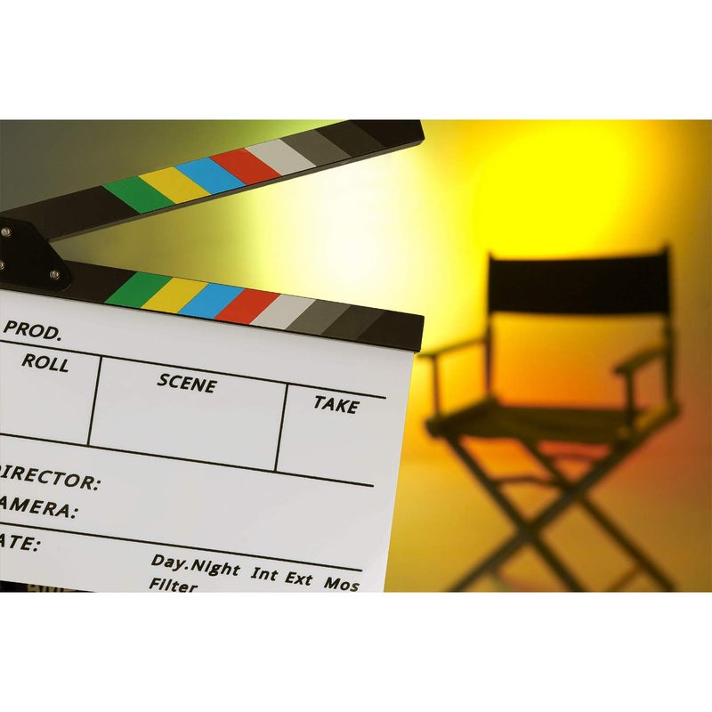 Zacro Acrylic Film Clapboard -12 x 10in Plastic Film Clapboard Cut Action Scene Clapper Board with a Magnetic Blackboard Eraser and Two Custom Pens - Image 5