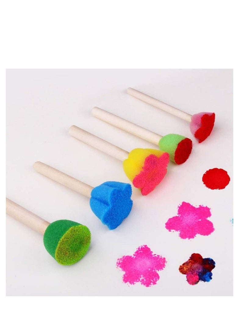 SYOSI إسفنجات طلاء للأطفال، إسفنجات الطلاء للأطفال، مجموعة فرش الطلاء الإسفنجية للأطفال، أدوات الرسم والفنون مع إسفنجات الطباعة للأطفال، مجموعات طلاء التعلم الذاتي للأطفال 30 قطعة - Image 5