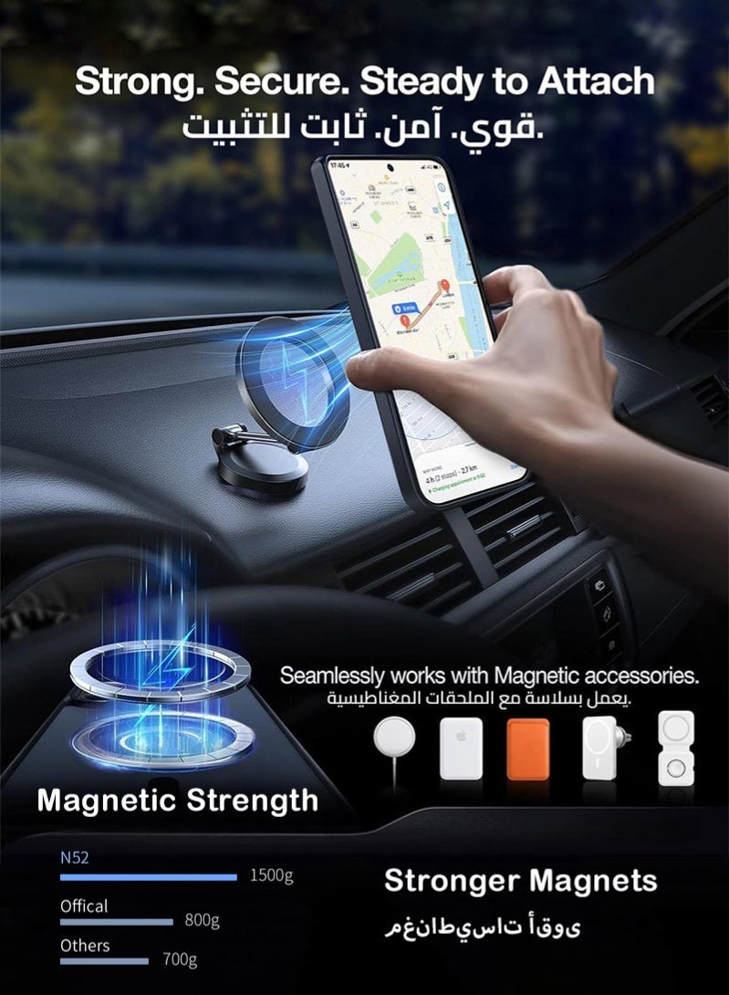 Samsung S25 Ultra Case, Compatible with MagSafe, Magnetic Cover with Invisible Stand, Translucent Matte Back Shockproof S25 Ultra Cover, Slim And Super Grip Samsung Galaxy S25 Ultra Back Cover (Black) - Image 2