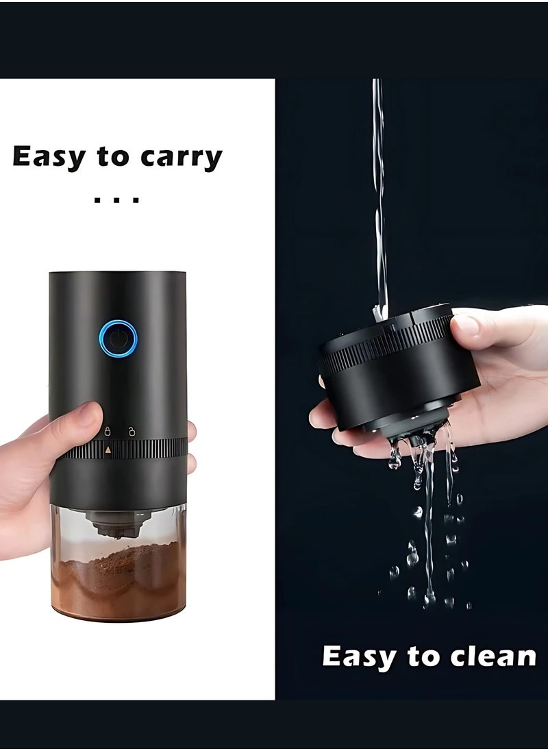 Portable Coffee Grinder - USB Rechargeable, Adjustable Grind Settings, Powerful Motor, Quiet Operation, Compact Design, Easy to Clean