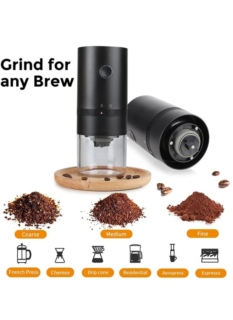 F.A.M.S Portable Coffee Grinder - USB Rechargeable, Adjustable Grind Settings, Powerful Motor, Quiet Operation, Compact Design, Easy to Clean  - Image 2