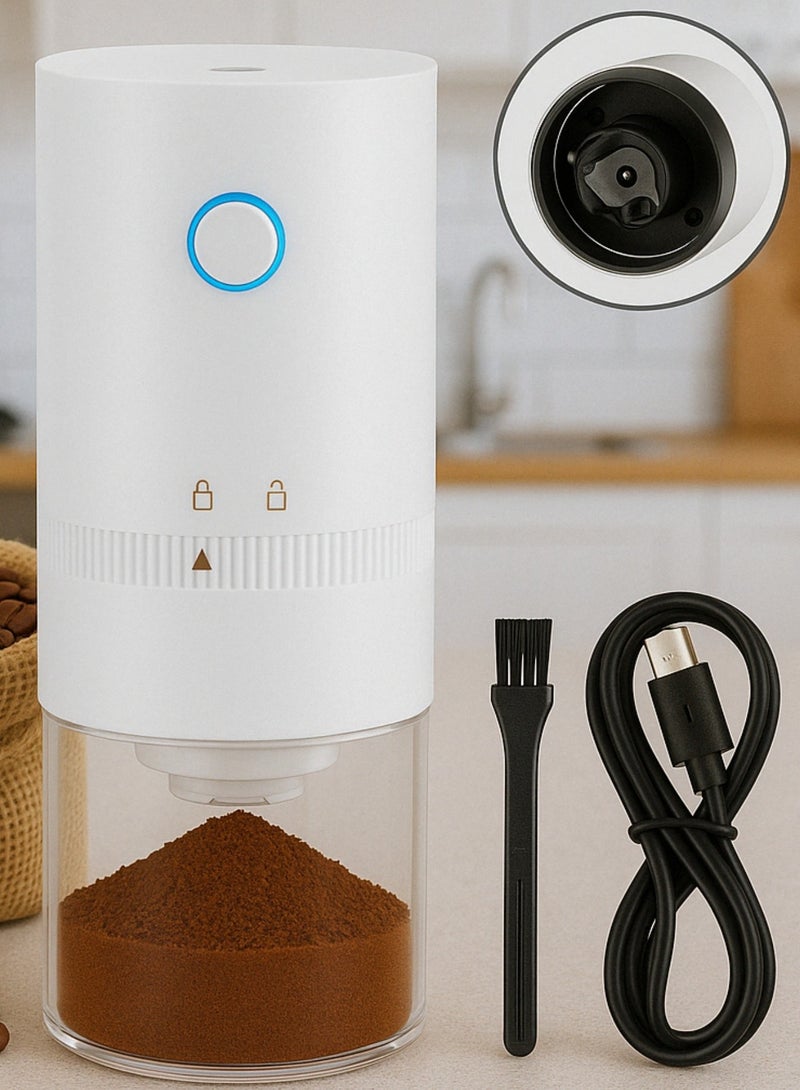 F.A.M.S Portable Coffee Grinder - USB Rechargeable, Adjustable Grind Settings, Powerful Motor, Quiet Operation, Compact Design, Easy to Clean - Image 1