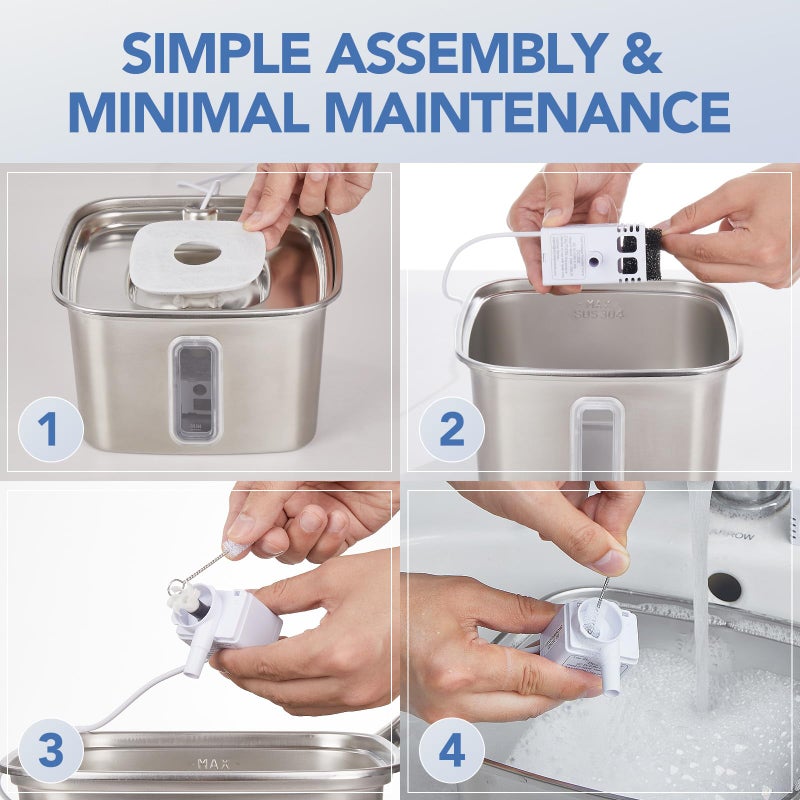 Veken Cat Water Fountain Filters, 16 Pack Replacement Filters & 16 Pack Replacement Pre-Filter Sponges Set for 50oz, 84oz, 95oz or 108oz Automatic Pet Fountain Dog Water Dispenser - Image 3