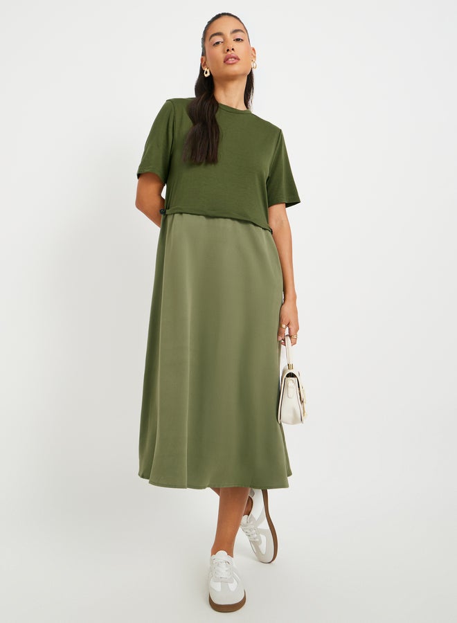 Take Two Two-Tone T-Shirt Dress - Image 1