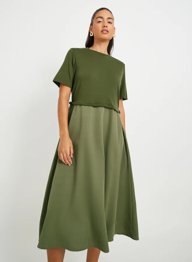 Take Two Two-Tone T-Shirt Dress