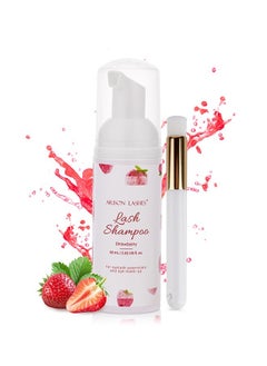 ARISON LASHES Eyelash Shampoo Foaming Cleanser 60ml, Gentle Foaming Cleanser for Eyelash Extensions, Paraben & Sulfate Free, for Home Care & Salon, Strawberry Scent  - Image 1