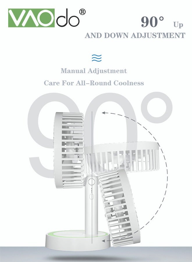 VAOdo Portable Handheld Fan, 3 Speeds Table Fan, Low Noise USB Charging Small Fan, Electric Strong Wind Desktop Fan, Back to School Portable Fan for Home School Dormitory Office - Image 4