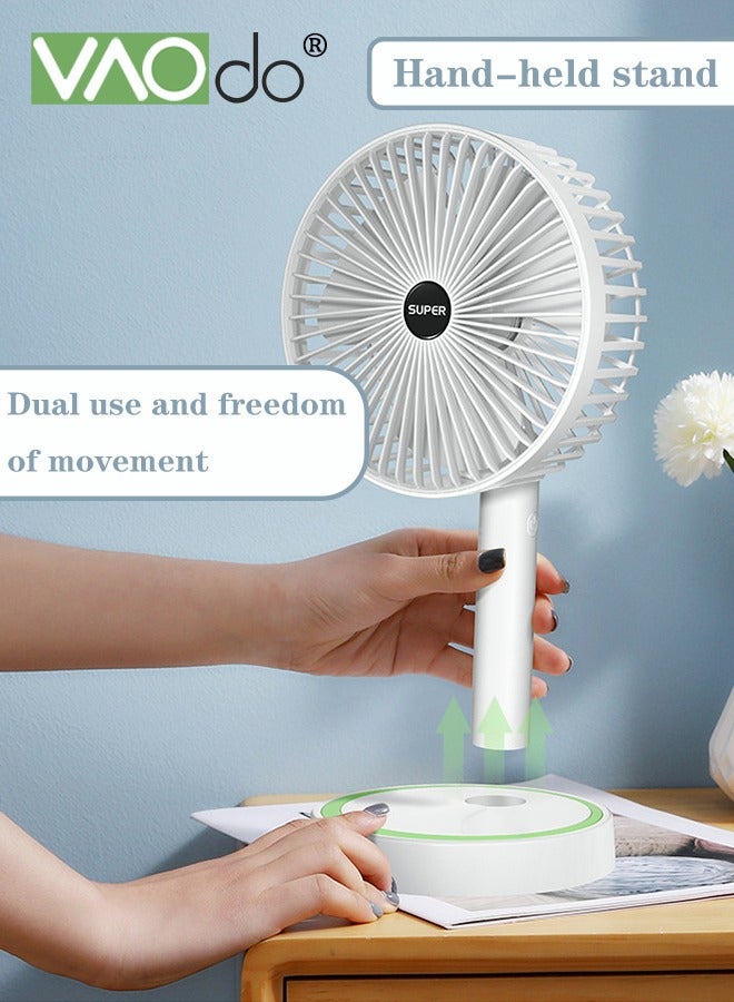 VAOdo Portable Handheld Fan, 3 Speeds Table Fan, Low Noise USB Charging Small Fan, Electric Strong Wind Desktop Fan, Back to School Portable Fan for Home School Dormitory Office - Image 5