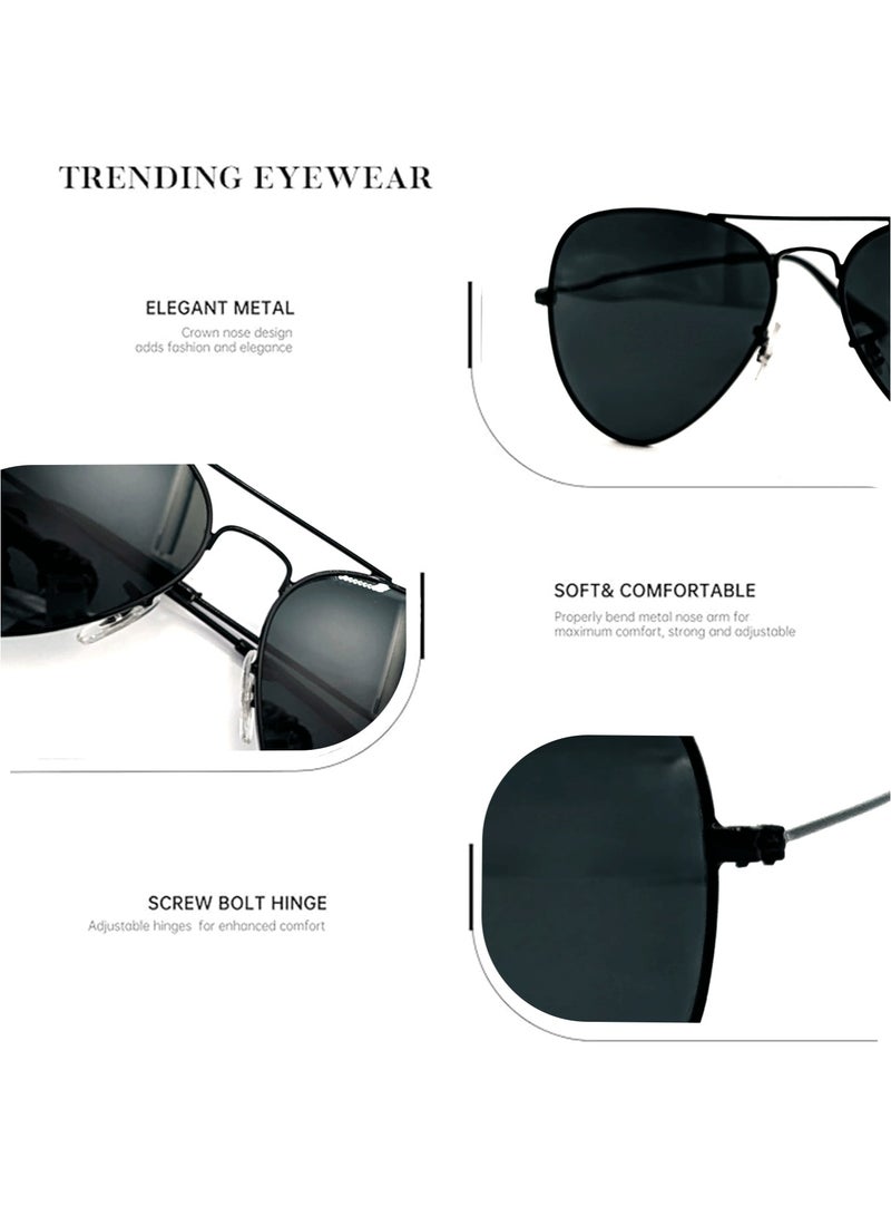 Signature Aviator Sunglass - 3025 Black 58 - Lens Size: 58 mm - Black - Image 3