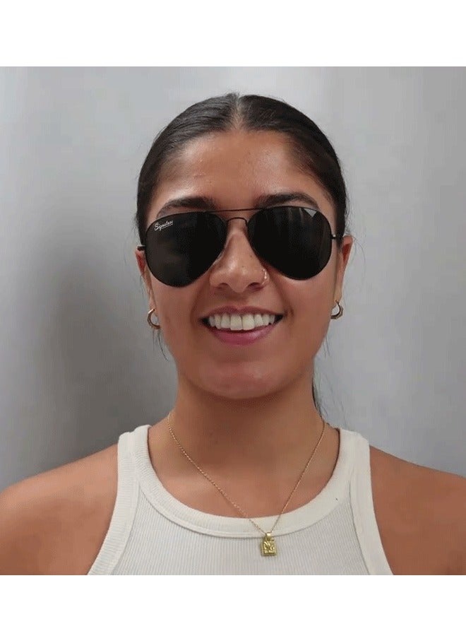 Signature Aviator Sunglass - 3025 Black 58 - Lens Size: 58 mm - Black - Image 5