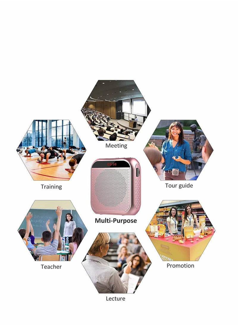 Voice Amplifier with Wired Microphone Headset, Portable Rechargeable Pa System Speaker Personal Microphone Speech Amplifier, Loudspeaker for Teachers Tour Guides Coaches Metting Yoga Fitness - Image 5