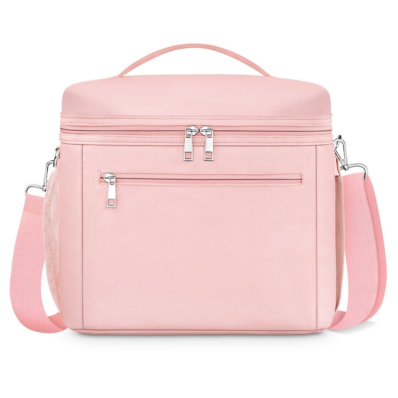 DALINDA Insulated Lunch Bag for WomenLunch Box Cooler Bag Lightweight Nylon Waterproof Lunch Box LunchBags for Work pink