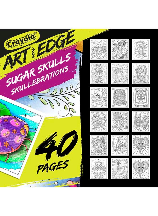 Crayola كتاب تلوين جماجم السكر مع لمسة فنية، المجلد 3 - Image 4