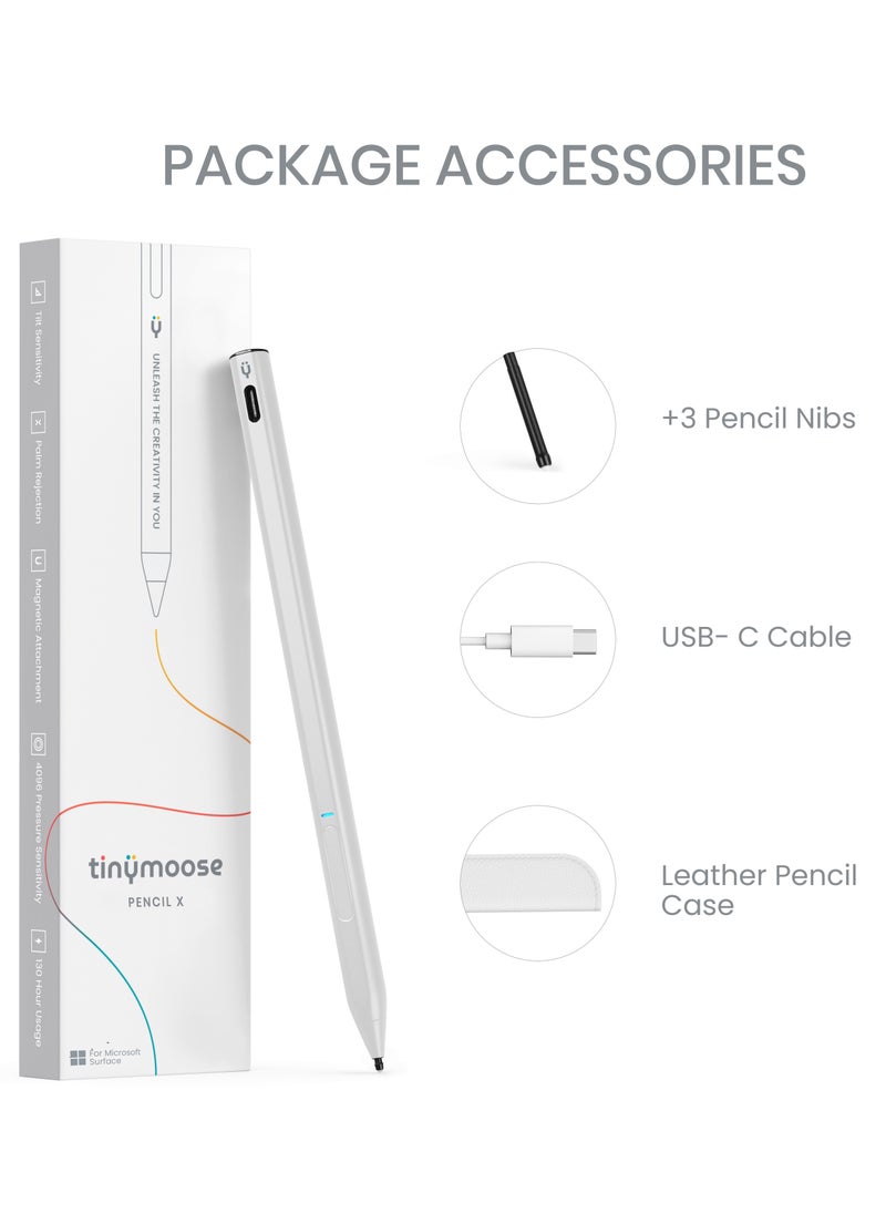 TinyMoose - Active Digital Stylus Pen Pencil X for Microsoft Surface Pro/Book/Laptop/Go - With Precise Pressure Sensitivity, Palm Rejection & Tilt Sensitivty - Image 1