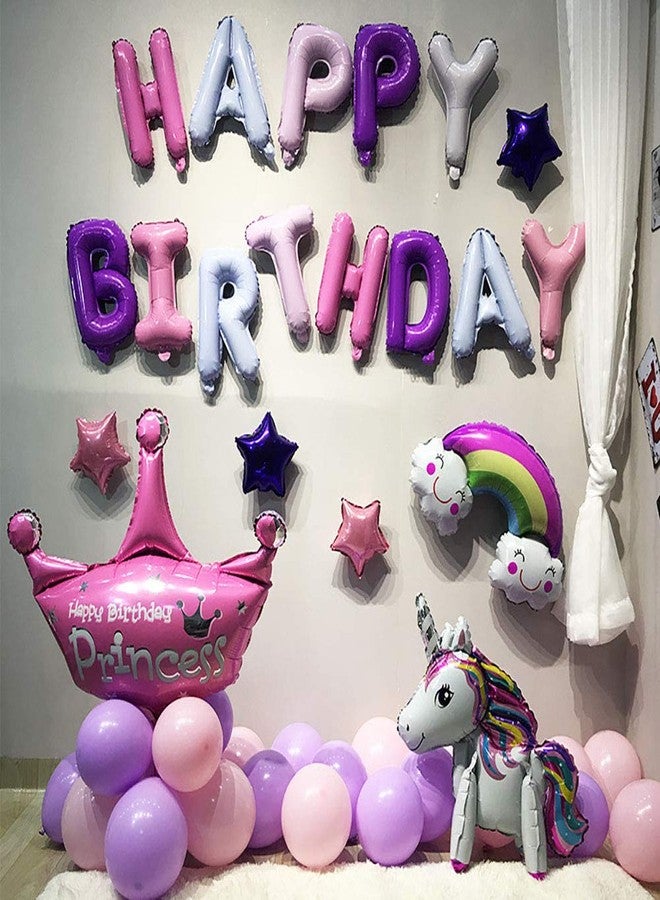 KALOR بالونات عيد ميلاد سعيد متعددة الألوان من كالور، مقاس 16 بوصة، باللونين البنفسجي والوردي، بالونات حروف من رقائق الألومنيوم، مثالية لمستلزمات الحفلات وزينة أعياد الميلاد - Image 3
