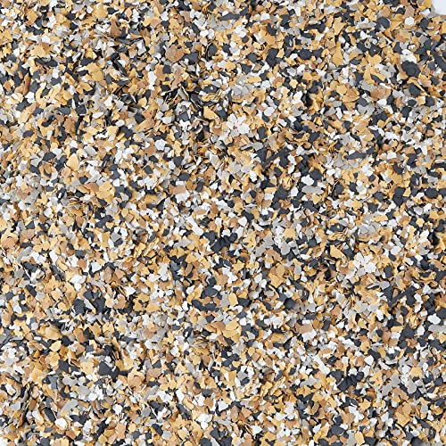 Timtin 1400 G/ 3.08 Lb Blend Color Chips Concrete Floor Coatings Decorative Paint Flakes for Walls Garage Floor Paint Interior Exterior Floors (Black, White,Gray, Light Yellow, Light Coffee) - Image 1