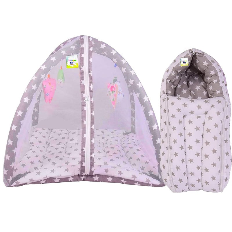 Toddylon Flat Bed Baby Bed New Born Baby Bedding Set Combo of Baby Mattress with Mosquito Net | Bags | Cotton Beds | Carry Bag | Unisex Infants (0-6 Months) (2PCS Set) - Image 2