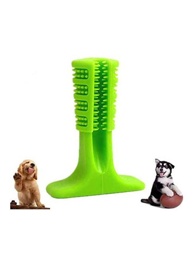 NIBEMINENT Dogs Toothbrush Brushing Stick Pets Doggy Molar Oral Care Nontoxic Bite Resistant Rubber Chew Cleaning Dental Hygiene Brushes For Small Medium Large Green - Image 1