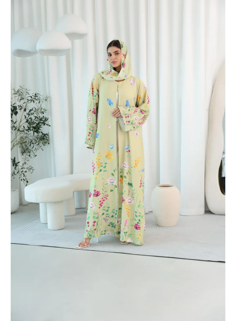 IKKXA Colordul Floral Garden Design Abaya ABY1106