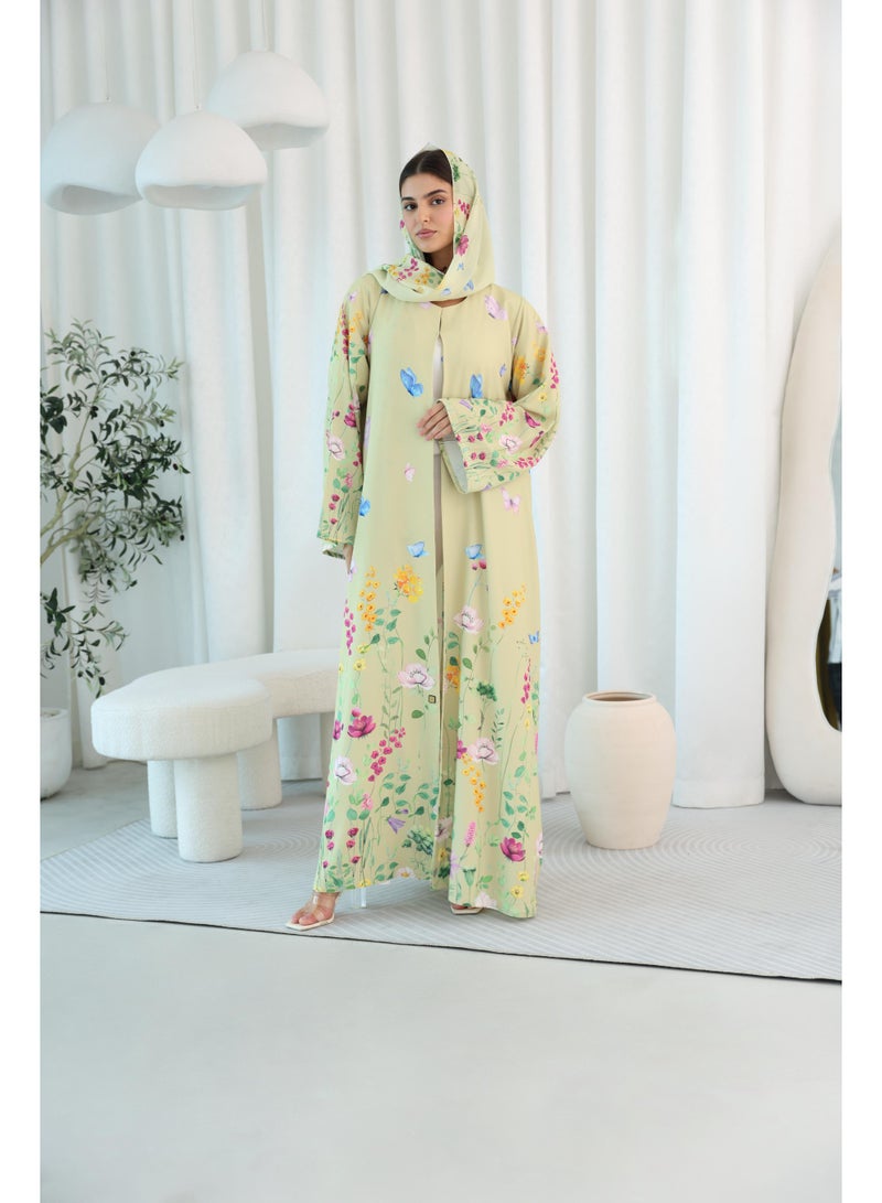 اكسا عباية بتصميم حديقة زهور ملونة - Image 1