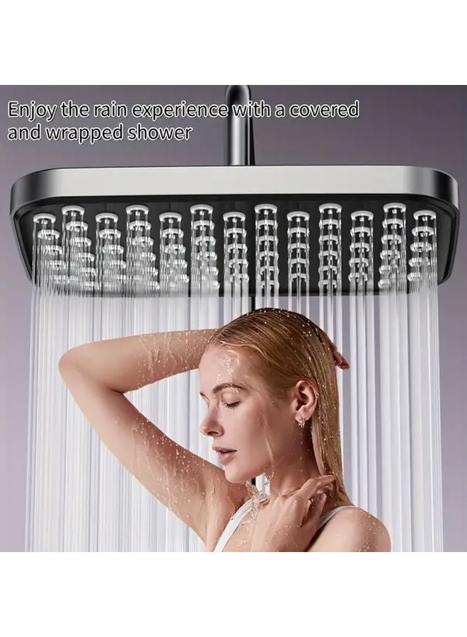Black Pressurized Large Shower Head 13 Inch ABS Overhead Bath Spray - Image 2