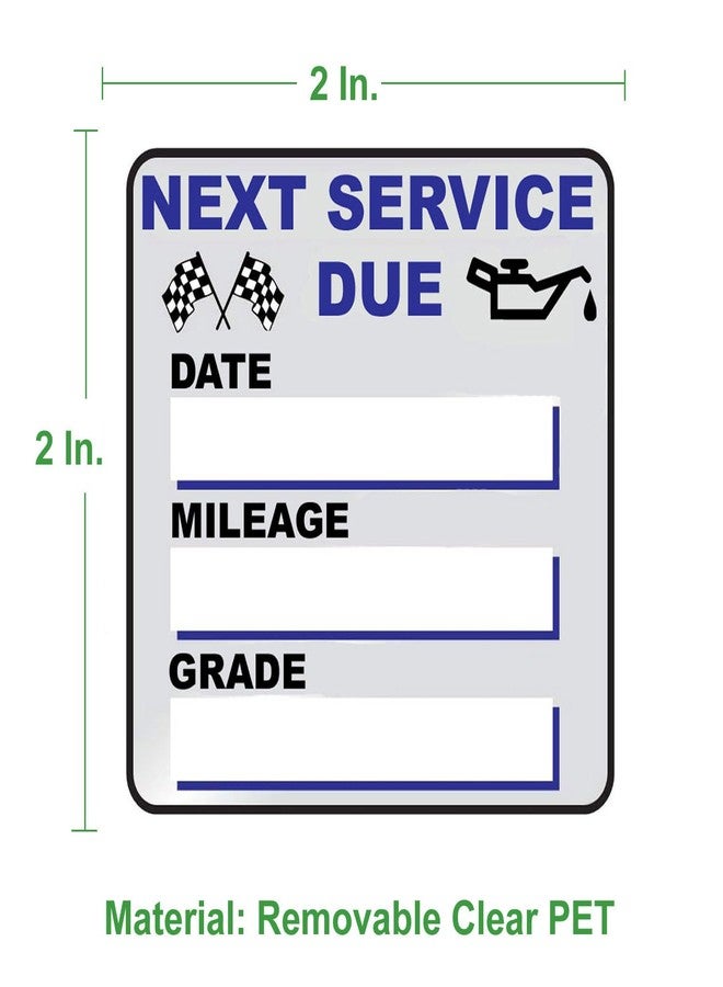 JINCH Oil Change Stickers, 300 Pcs 2 x 2 Inches Clear Oil Change Window Stickers for Vehicles Windshield, Removable Vinyl Next Service Due Reminder Sticker Labels for Car Maintenance - Image 2