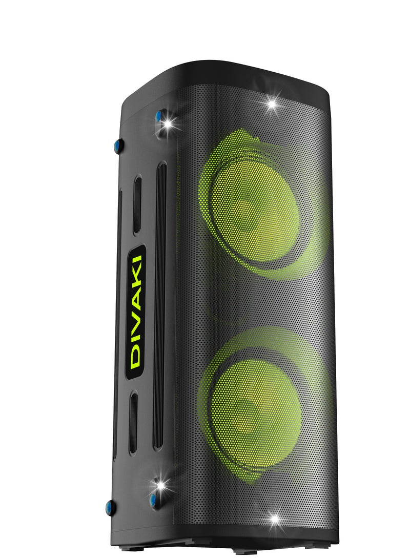 DIVAKI DIVAKI Extra Bass Portable Speaker 1000W, 2 Wireless Microphone Built In Rechargeable Battery, Bluetooth DT-R1000B  - Image 3
