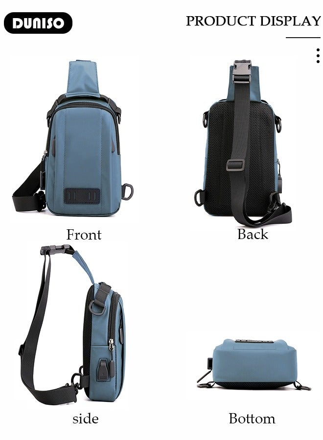 DUNISO Crossbody Backpack, Lightweight Shoulder Bag,Men Women Adjustable Strap Backpack Chest Bag with USB Charger Port,Small Sling Bag for Outdoor Hiking, Traveling, Cycling - Image 5