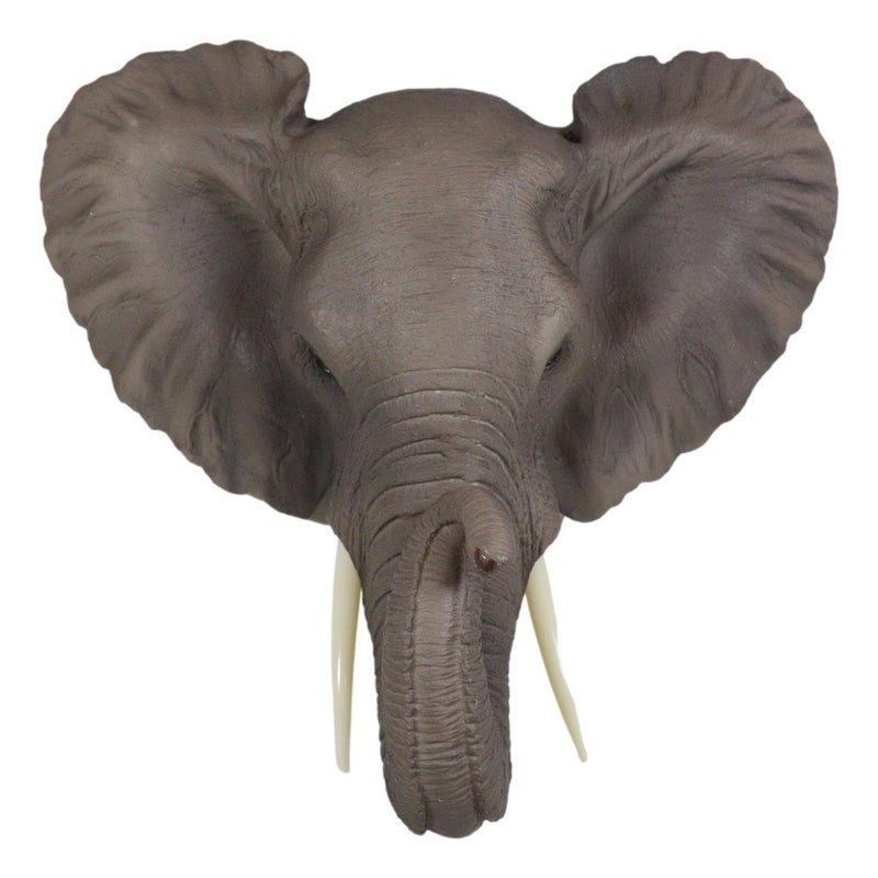 Ebros Gift Ebros Safari African Bush Elephant With Trunk Up Wall Bust Sculpture 9Tall Majestic Noble Elephants Hanging Wall Decor Figurine For Wild Animal Lovers 