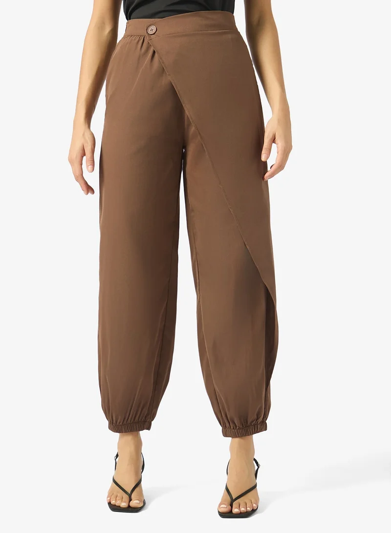 Ginger Assymetric Overlay Wide Leg Pants