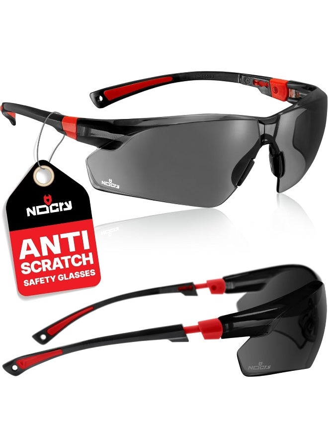 NoCry NoCry Work & Sports Safety Sunglasses - with Green Tinted Anti Scratch Wrap-Around Lenses, Non-Slip Grips, UV 400 Protection, Adjustable Fit, Black & Red Frames  - Image 1