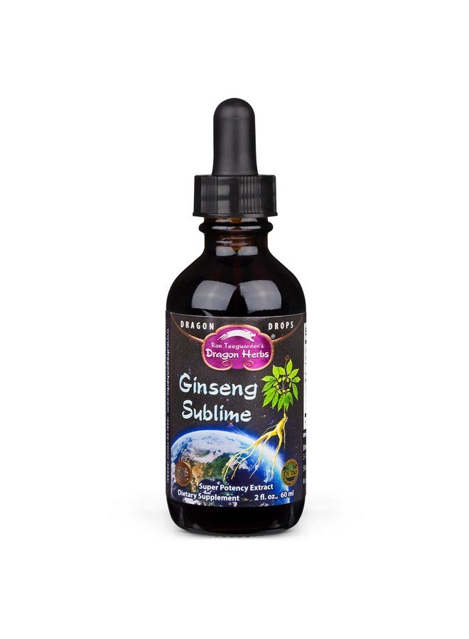 Dragon Herbs Ginseng Sublime Drops | All Natural Extract Supplement to Support Energy, Stress, Focus, Skin, Endurance, Lungs, Immune Health | American, Red, and White Ginseng | 2 fl. oz - Image 1