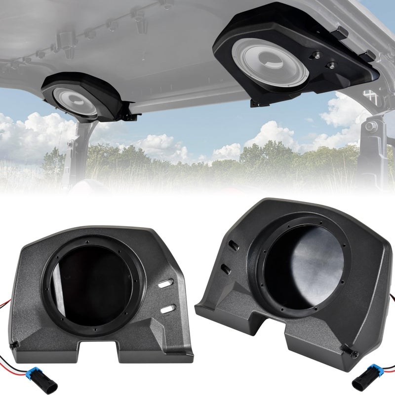 SAUTVS Rear Roof Speakers Pods Enclosures Holders with Brackets for Polaris General 1000/4 1000/XP 1000/XP4 1000 2020-2025 Accessories (Support 6.5" Speakers, One Pair, Replace #2637784, 2637785) - Image 1