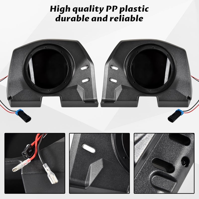 SAUTVS Rear Roof Speakers Pods Enclosures Holders with Brackets for Polaris General 1000/4 1000/XP 1000/XP4 1000 2020-2025 Accessories (Support 6.5" Speakers, One Pair, Replace #2637784, 2637785) - Image 4