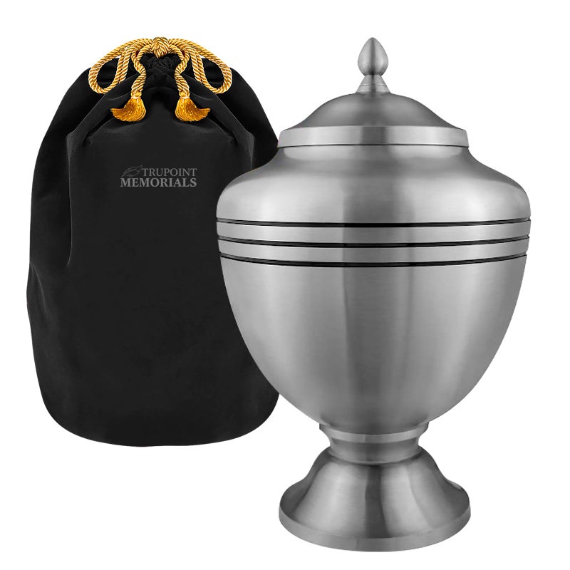 Trupoint Memorials Cremation Urns for Human Ashes Decorative Burial Urn for Adult Men  Women  Large Silver Chalice