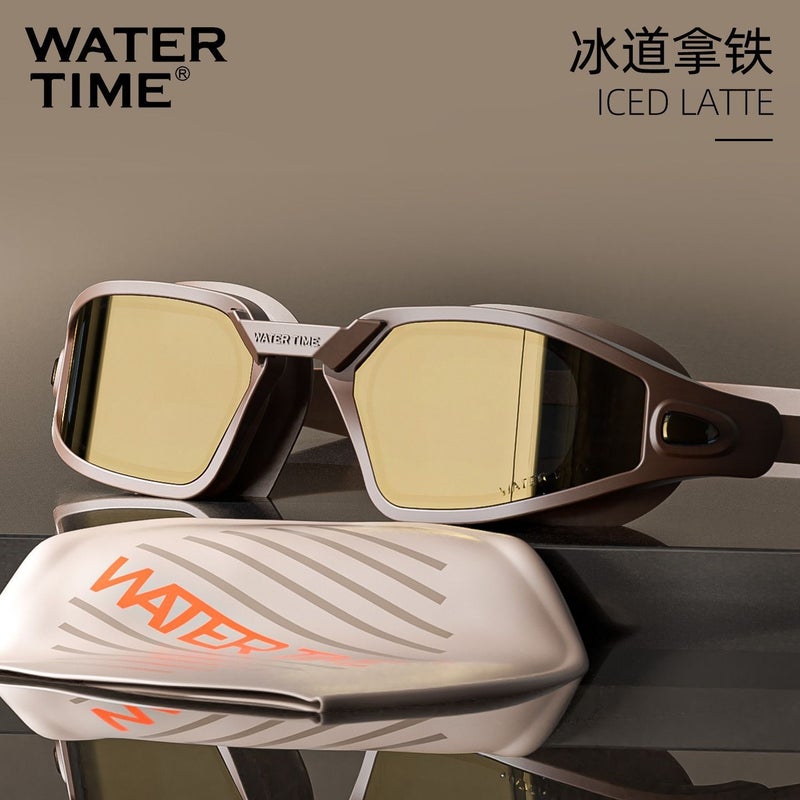 WaterTime Swim Goggles with Plasma Long-Lasting Anti-Fog, Waterproof, Prescription Lenses, HD Vision, and Swim Cap - Image 1