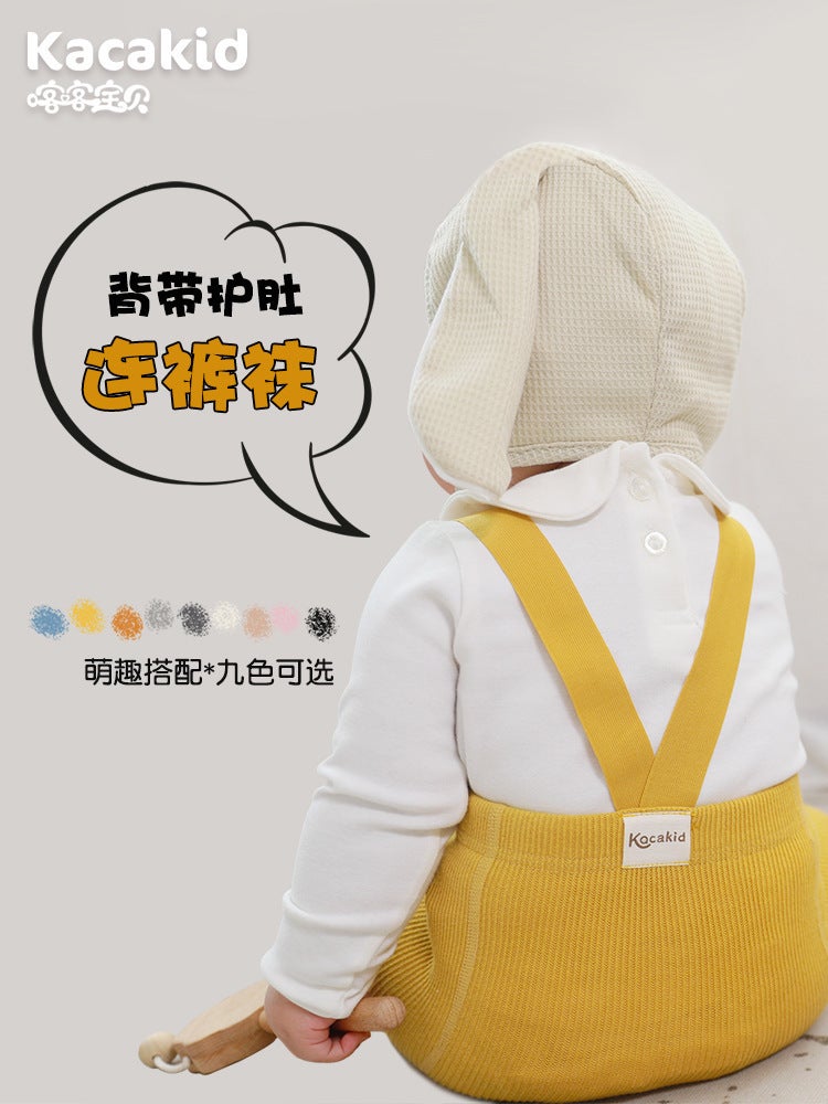 Carefully Selected Baby A-Grade Cotton Weightlifting Pants, Baby Leggings, Belly-Protecting High-Waisted Overalls, Children'S Tights - Image 2